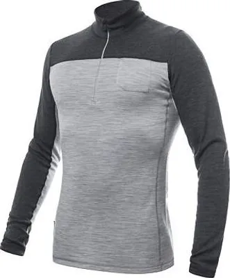 Immagine prodotto di T-shirt Sensor Merino Bold Zip uomo lunga grigio-antracite Taglia M 23200055-01