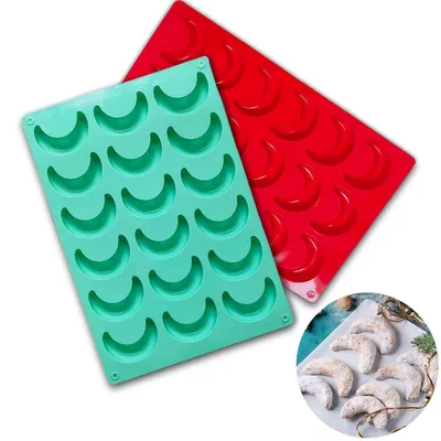 Produktbild von 2er Set Vanillekipferl Backform Silikon Antihaftbeschichtung 28x19cm