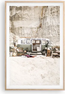 Produktbild von Gerahmtes Poster - Rahmen in heller Eiche - Wohnmobil Boho Möbel - 61x91,5 cm - Wand Bild - Wanddeko - Wandbilder - Kunstposter - Wandposter - Bilderrahmen - Bilder - Kunstdruck - P2NPA61x91-4542