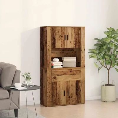 Zdjęcie produktu dla vidaXL Highboard stare drewno 80 x 33 x 150 cm materiał drewnopochodny
