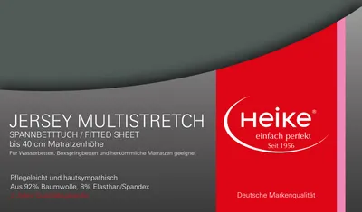 Marketing image for a fitted sheet with brand logo and product details.