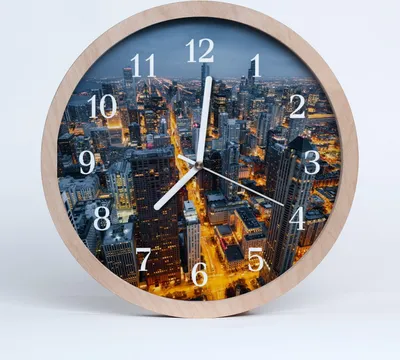 Produktbild von Holzuhr 20fi cm wanduhr - Nachtstadt
