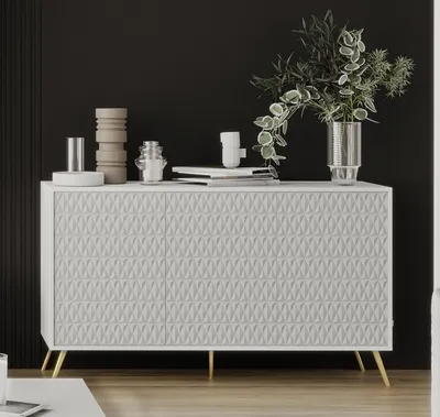 Produktbild von Kommode PORTO Sideboard Highboard Modern Wohnzimmer (Weiss)