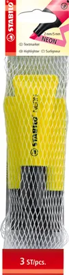 Produktbild von STABILO Textmarker - NEON - 3er Pack - gelb gelb
