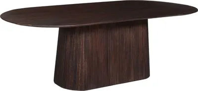 Image de Miguel Oval Table à manger 230cm Marron foncé | Structure et plateau en bois massif de mangue
