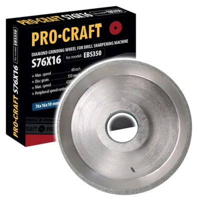 Imagen del producto de Disco abrasivo de diamante Procraft S76X16 de 100 mm para la afiladora Procraft EBS350