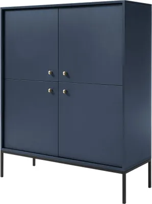 Obrázok produktu pre Vysoká komoda Selsey Highboard Monne, tmavomodrá vo vintage vzhľade