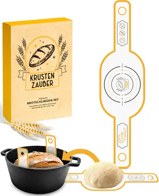 Produktbild von KRUSTENZAUBER Ovale Brotschlinge aus langlebigen Silikon als Brot backen Zubehör - Die Brotbackmatte sorgt für reibungsloses Heben des Brotes