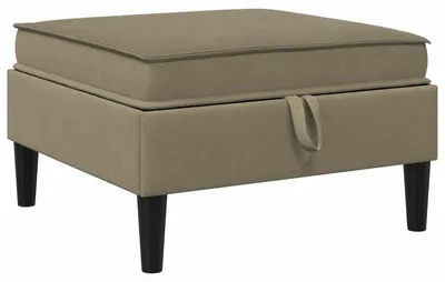 Obrázok produktu pre vidaXL Taburetka k pohovke s úložným priestorom, khaki, zamat