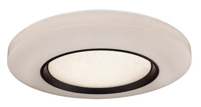 Productafbeelding van Globo Lighting plafondlamp, metalen behuizing wit, kunststof zwart mat, opal acryl, heldere acryl kristallen, dimbaar, kleurtemperatuur instelbaar, geheugenfunctie, nachtlampje, afstandsbediening, batterijen inbegrepen (2x AAA), "Sparkle" design, diameter: 700mm, hoogte: 120mm, inclusief LED 56W 230V, 5060lm (lichtbron), 3320lm (lichtopbrengst), kleurtemperatuur: 3000-6000K