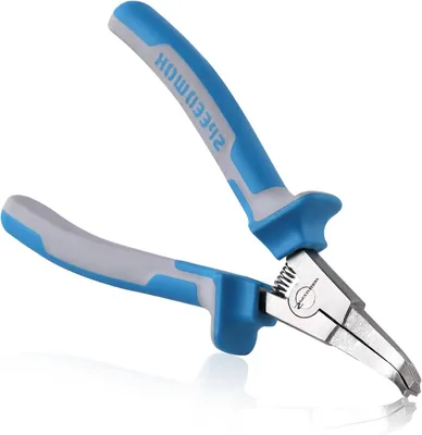 Productafbeelding van Borgringtang Gebogen - C-Clip Tang Ringtang - Montage Demontage Ringen - Federbelastete Actie - 205 cm - Blauw Grijs