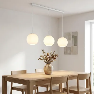 Produktbild von Pendelleuchte ANDRE, Metall, Weiß, E27, 3-flammig, Höhenverstellbar
