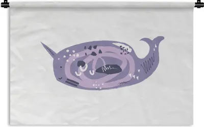 Produktbild von MuchoWow® Wandteppich Wandbehang Fische - Tiere - Lila - Aquarell 60x40 cm Tapisserie Dekoration Wandtuch - Wanddekorationen