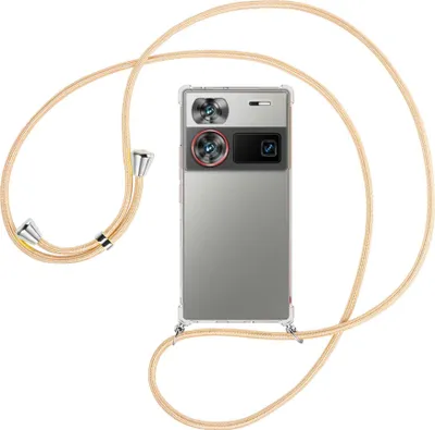 Produktbild von Handykette Backcover-Schutzhülle mit Band (Metall silberfarben) für ZTE nubia Z60 Ultra 5G - Goldkordel