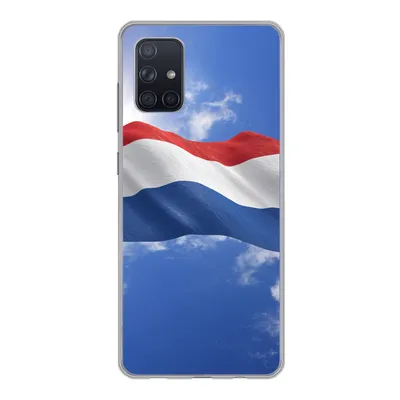 Produktbild von MuchoWow® Handyhülle Schutzhülle Hülle für Samsung Galaxy A51 Die Flagge der Niederlande weht am Himmel Silikon Softcase Handy Hülle - Schutzabdeckung