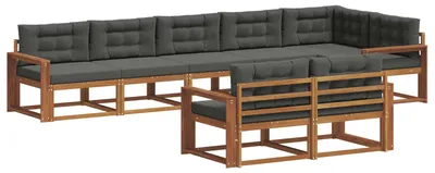 Produktbild von vidaXL Outdoor-Sofagarnitur 8 stk. Natur und Anthrazit