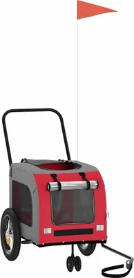 Productafbeelding van Fietskar voor huisdieren Rood en grijs 125 x 53 x 54 cm