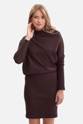Obrázek produktu pro BeWear Dámské pletené šaty Bivould B309 čokoládová S/M