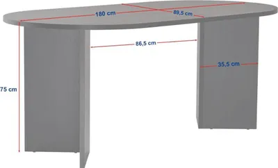 Produktbild von CALICOSY - Esstisch mit abgerundeten Kanten L180 cm - SABLE