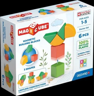 Obrázok produktu pre Geomag MagiCube 3 Shapes Recycled Starter Set, 1 rok / roky, 6 kusov