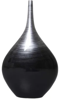 Immagine prodotto di Vaso da terra BELDADE in fibra di vetro, nero a spirale, 33x15x54 cm
