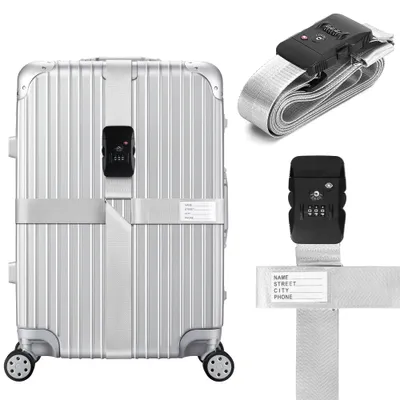 Produktbild von Kofferband verstellbar mit TSA-Schloss, silber, 1 Stück, für Gepäck