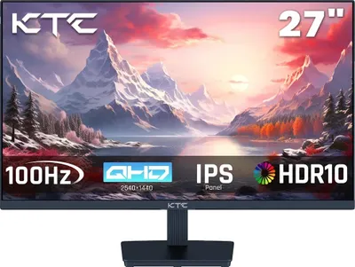 Zdjęcie produktu dla Monitor do gier, rozdzielczość 2560x1440, częstotliwość odświeżania 100 Hz, KTC H27T27, wtyczka EU