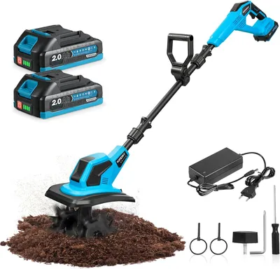 Image de Accu, motoculteur électrique pour petits parterres de fleurs et jardins compacts