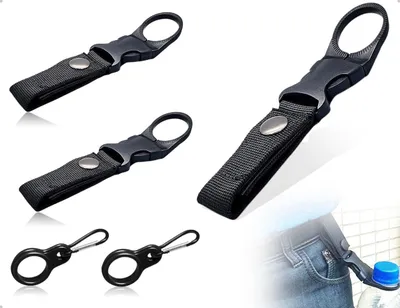 Imagen del producto de Soporte para botellas con mosquetón - 4 unidades - Negro