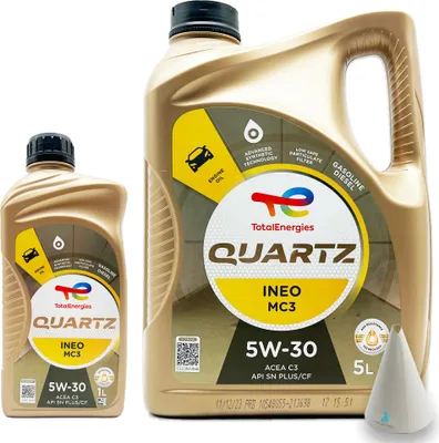 Produktbild von Total Quartz Ineo MC3 | 5W-30 | 6 L | MB229.51 / 52 | BMW LL-04 | Opel/Vauxhall | mit Trichter
