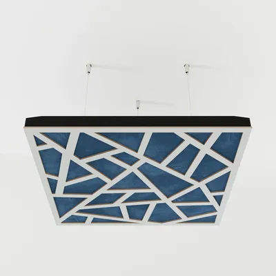 Produktbild von 4er-Set Akustik-Deckenpaneele SKYROSS Samt 50x50x5 cm, Weiß/Blau