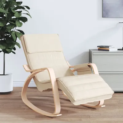Produktbild von The Living Store Schaukelstuhl Creme Stoff