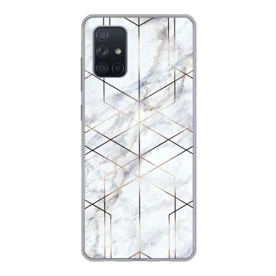 Produktbild von MuchoWow® Handyhülle Schutzhülle Hülle für Samsung Galaxy A51 Marmor - Gold - Weiß Silikon Softcase Handy Hülle - Schutzabdeckung