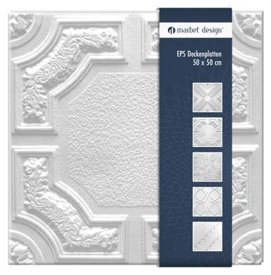 Produktbild von Deckenplatten 50x50cm Styropor EPS weiß 34 Dekore, Marbet Deckenverkleidung