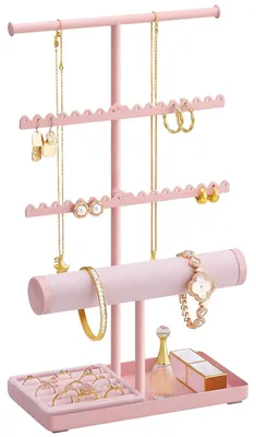 Produktbild von Schmuckhalter für Halsketten und Ohrringe – Rosa