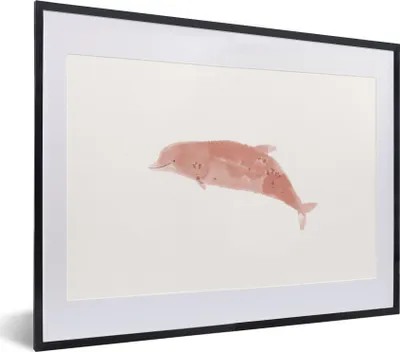 Produktbild von MuchoWow® MuchoWow® Gerahmtes Poster Delfin - Tiere - Meer - Aquarell 40x30 cm - Poster mit zchwarzem Bilderrahmen - Bilderrahmen - Poster im Rahmen