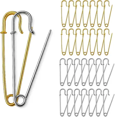 Produktbild von Sicherheitsspitzen 70 mm, 30 Stück, 15 Silber und 15 Gold, für Bastelprojekte