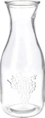 Zdjęcie produktu dla Elegancka szklana karafka do soku i wina – pojemność 1 litr, z tłoczonym wzorem