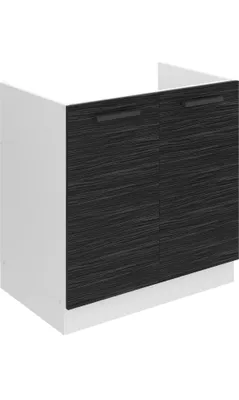 Produktbild von Belini Unterschrank Küche, Spülenunterschrank 80 cm Breite. SDZ Küchenunterschrank ohne Arbeitsplatte. Spülenschrank mit 2 Türen, Königliches Ebenholz