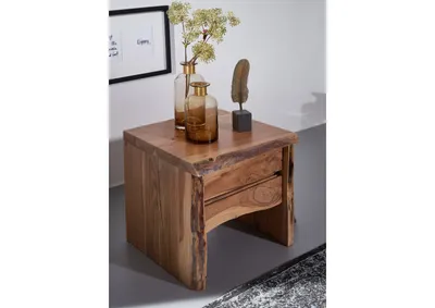 Produktbild von MASSIVMOEBEL24 Nachttisch Akazie 45x40x45 natur lackiert PURE ACACIA #311