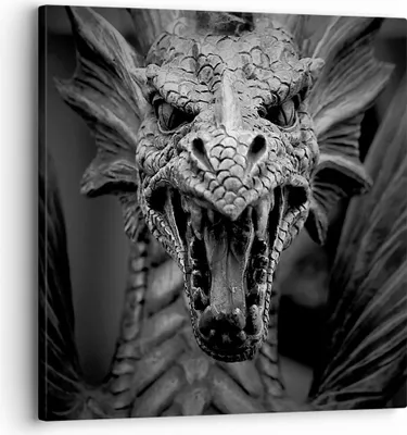 Produktbild von Bild auf Leinwand - Leinwandbild - Drache Kreatur Waage - 30x30cm - Wand Bild - Wanddeko - Leinwanddruck - Bilder - Kunstdruck - Wanddekoration - Leinwand bilder - Wandkunst - AC30x30-0245