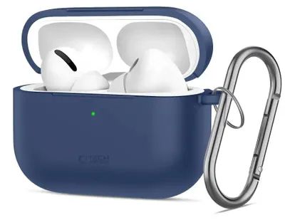 Image de Étui en silicone Tech-Protect Hook pour AirPods Pro - bleu foncé