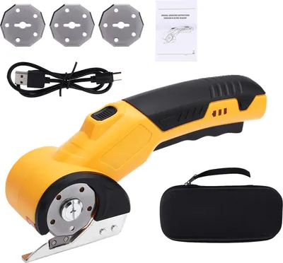 Produktbild von Schnurlose elektrische Schere 3.6V Wiederaufladbar Kartonagenschneider Stoffschere mit Ersatzklinge Sicherheitsschloss & LED Licht für Leder Teppiche