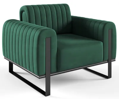 Produktbild von Selsey Parissa - Sessel, Samt Grün schwarze Füße, 106 cm