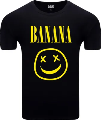 Produktbild von Diarbo Herren T-Shirt mit Lustiger Druck Nirvana-Banana Schwarz Gr.XXL