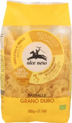 Produktbild von Alce Nero 217319, Farfalle, Kurze Nudeln, 500 g, 351 kcal, 1490 kJ, 1,2 g