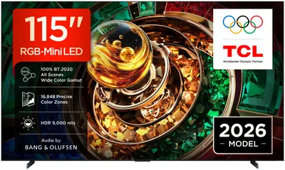 Produktbild von TCL RM9L 115RM9L, 2,92 m (115"), 3840 x 2160 Pixel, RGB-Mini LED, Smart-TV, WLAN, Schwarz