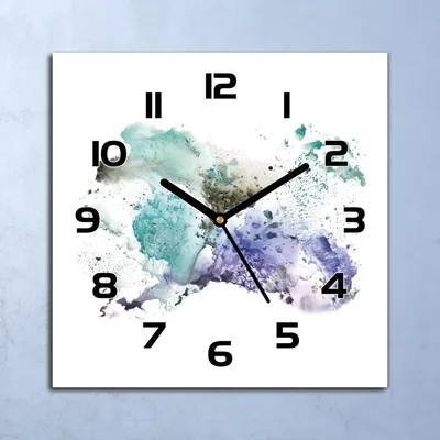 Produktbild von Wanduhr Echt-Glas-Küchenuhr Bunte Tintenspritzer Quarz 30x30 Deko Bilder