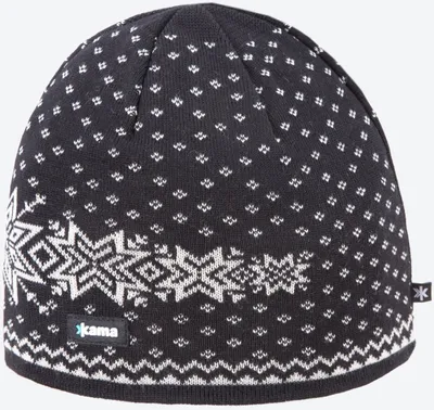 Produktbild von Mütze KAMA GESTRICKTE MERINO-MÜTZE A128 Uni, schwarz
