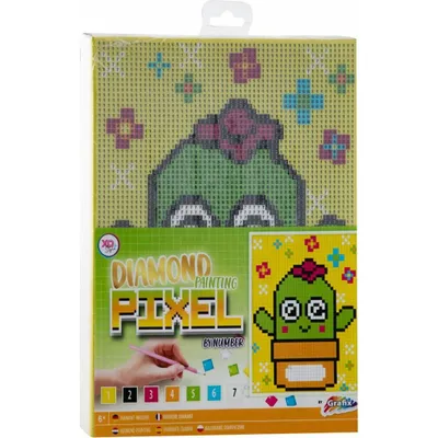 Image de Pixel sur toile à chiffres - Cactus
